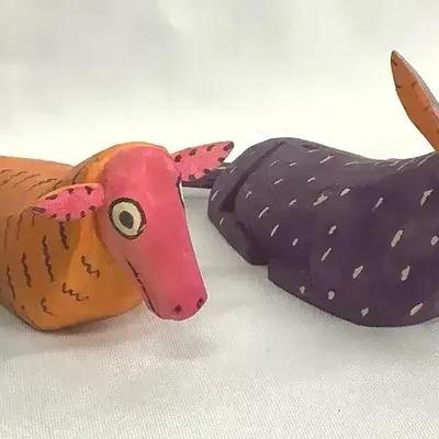 Hand-Carved Folk Art Animals – Likely Mid to Late 20th Century