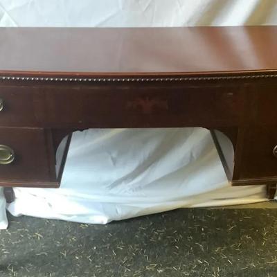 1940s Federal-Style Mahogany Sideboard / Buffet with Brass Pulls
