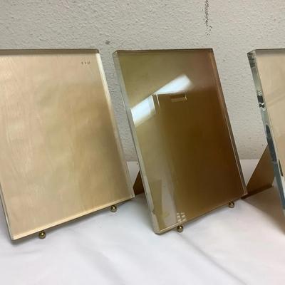 Gold-Tone Acrylic 8x10 Standing Photo Frames (c. 1980s–2000s)