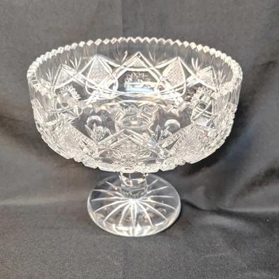 American Brilliant Cut Glass Candy Bowl 