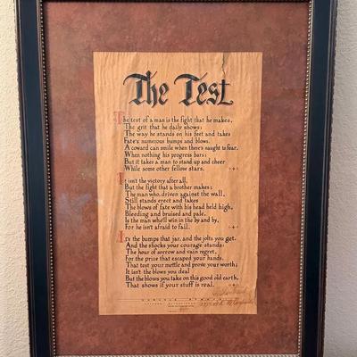 The test” signed carlyle straub