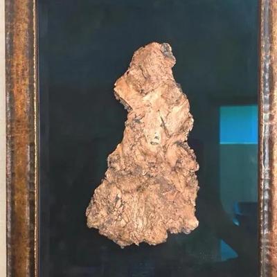 Framed mined copper piece