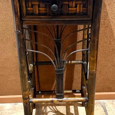Bamboo woven side table