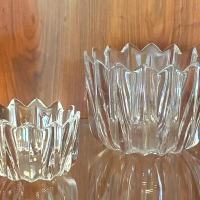 Vintage orrefors fleur” crystal bowls
