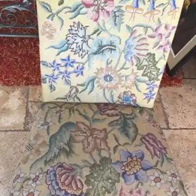 Vintage needlepoint chair with cabriole legs