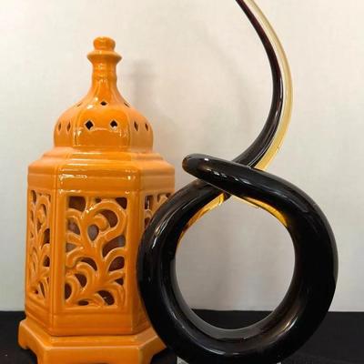 Abstract murano glass art candle holder