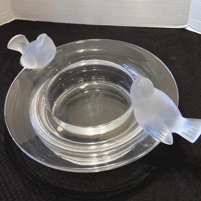 Lalique deux moineaux” (2 sparrows) crystal bowl