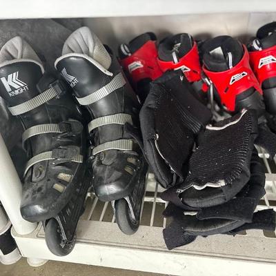 inline skates (also known as rollerblades)