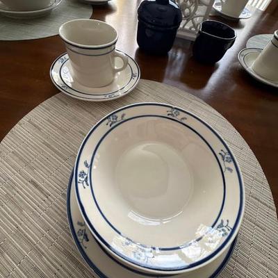 Brick Oven Scandia Blue stoneware dishes