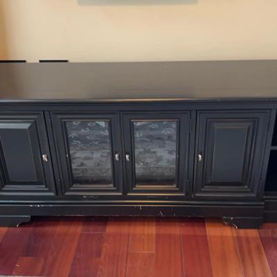 Black Painted Wooden Entertainment Center
