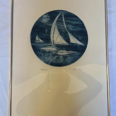 Signed And Numbered Print Of Sailboats