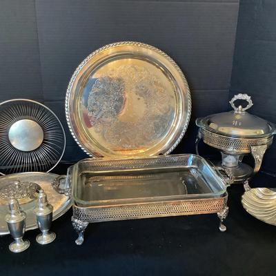 Silverplate and Pewter Serving Dishes (8)