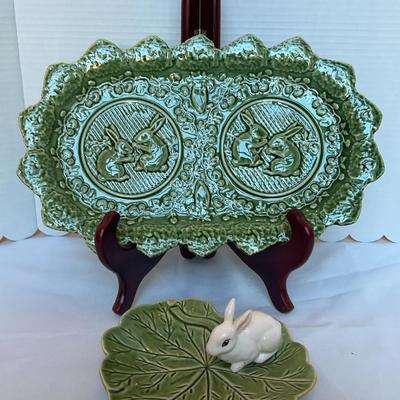 Bunny Platter And Candy Dish