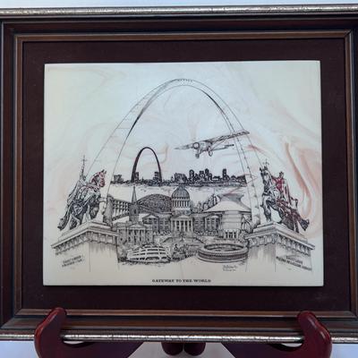 Etched St. Louis Framed Tile