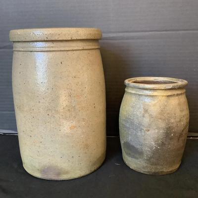 Pair Of Stoneware Crocks
