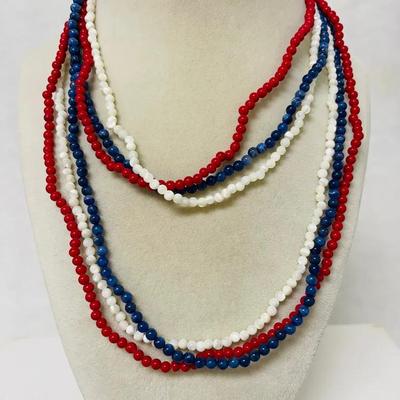 Red, White, and Blue Beaded Necklaces