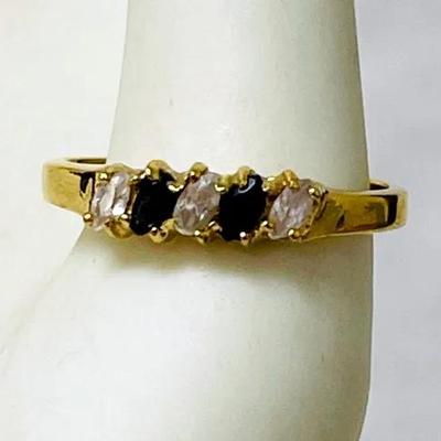 Sapphire and White Topaz Ring