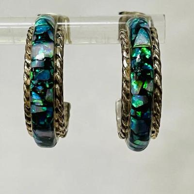 Sterling Silver and Abalone Earrings