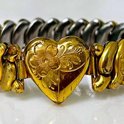 “Co-Star” Vintage 1/20 12K GF Heart Bracelet