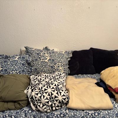 Large Collection Of Pillows And Blankets 