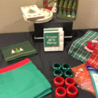 Christmas Towels, Plates Napkins 