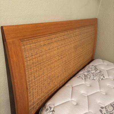 Full Sized Bed With Metal/wicker Bed Frame 
