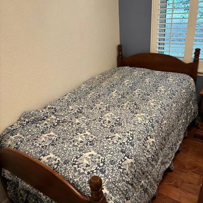 Two Twin Beds, Frame, And Bedding 