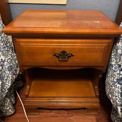 Vintage Maple Bed Side Table 