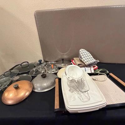 Various Pot Lids And Tray Warmer 