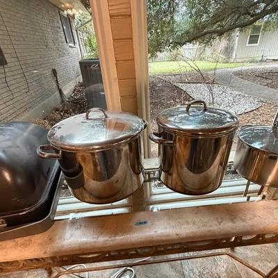 Various Stainless Steel Stock Pots & More
