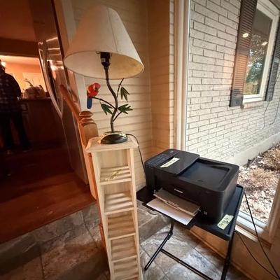 Small Shelf, Lamp, Canon Printer