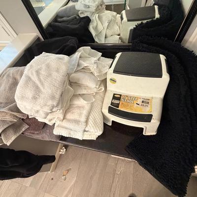 Various Towels And Step Stool