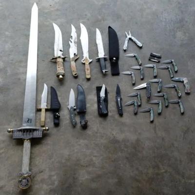 Novelty Sword, Collection Of Daggers, Pocket Knives