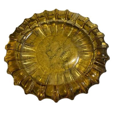 Amber Glass Ash Tray