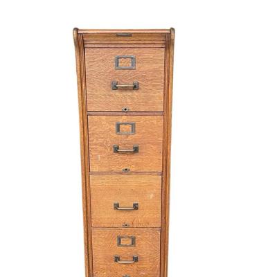 Vintage Yawman & Erbe Mfg Co Wood File Cabinet