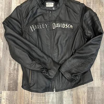 Women’s Cafe Style Leather Harley Davidson Jacket Petite XL
