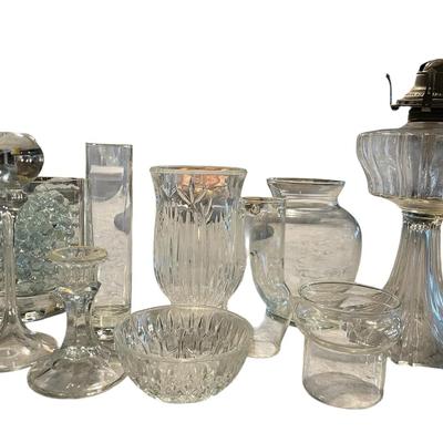 Glass Vases And Kerosine Lamp