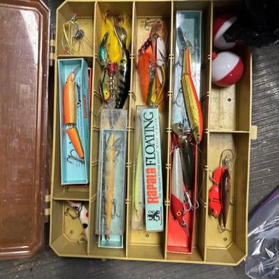  tackle boxes, full lots of rods reels and fantastic fly rod in tubes