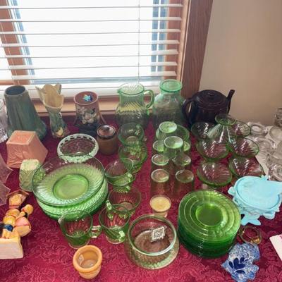 Nice collection of brick and brack and glass