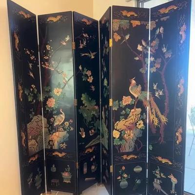 Asian Inspired Six Panel Room Divider 
