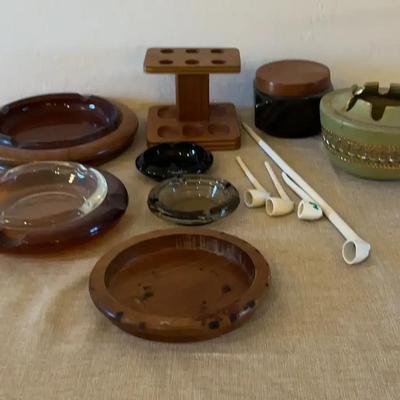 Pipe Stand, Vintage Ash Trays And More