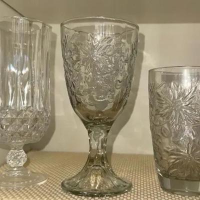 Princess House Fantasia Glasses (5), Wine Goblets (8), Cristal D'Arques Longchamp Glasses (6)