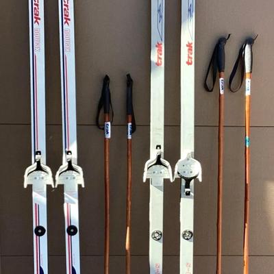 Two Sets Of Trak Cross Country Ski’s With Poles