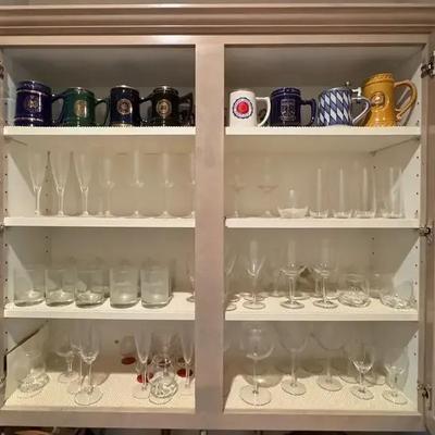 Large Collection Of Bar Glassware And Beer Steins