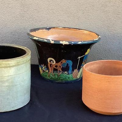 Five Ceramic Outdoor Pots