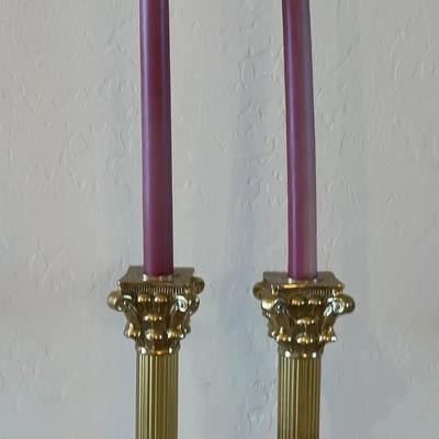 Vintage Nora Fenton Brass Column Sticks