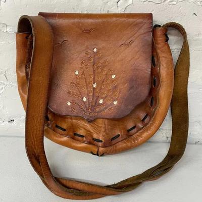 Vintage Handmade Hippie Boho Leather Purse