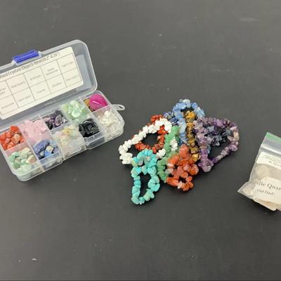 Stone & Crystal Bracelets With Loose Crystals And Quartz 