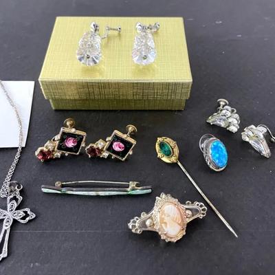 Vintage Costume Jewelry With Marked Sterling 