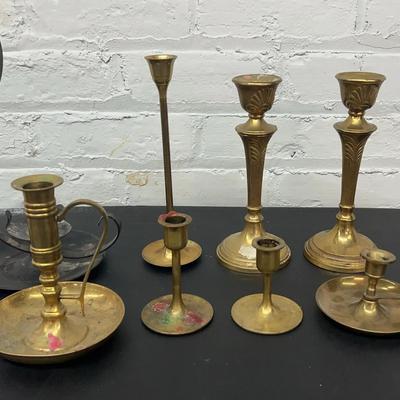 Brass Candle Holders And Candles